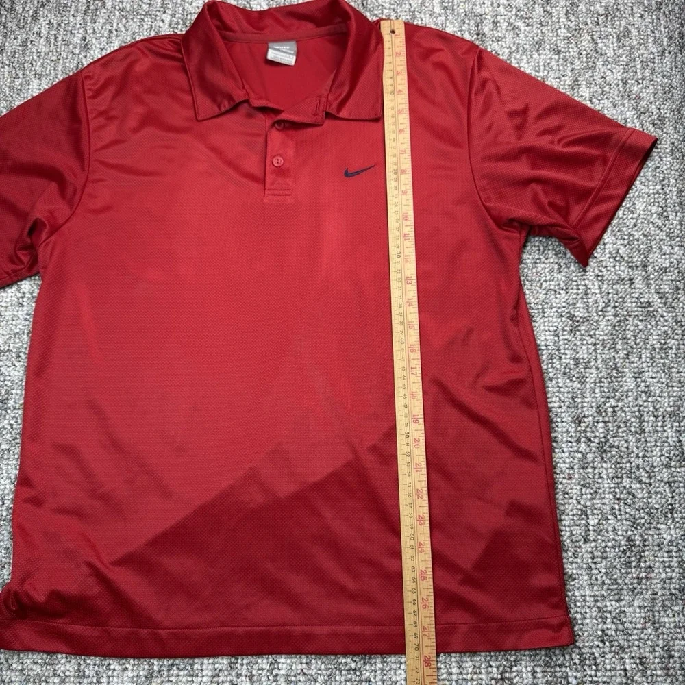 Vintage Nike Polo Shirt Mens Large Silver Tab Short Sleeve Golf Red